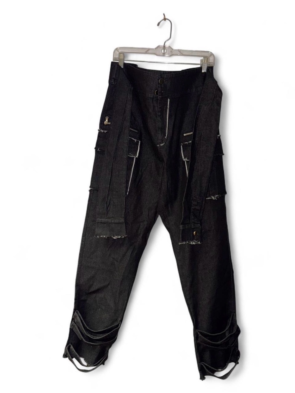 Women's Black Straight-Leg Utility Jeans
